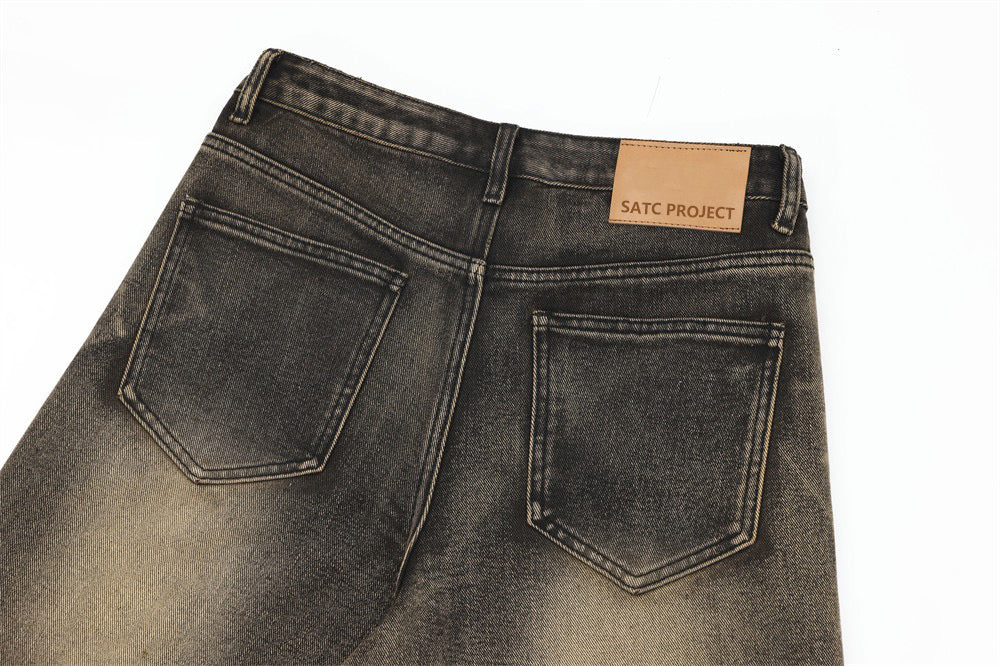 SATC PROJECT Over-dyed Capri Denim Pants Vintage Black Wash