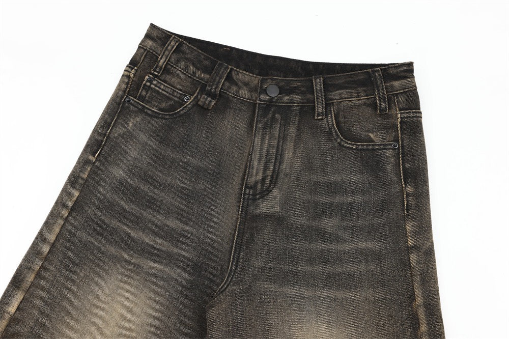 SATC PROJECT Over-dyed Capri Denim Pants Vintage Black Wash