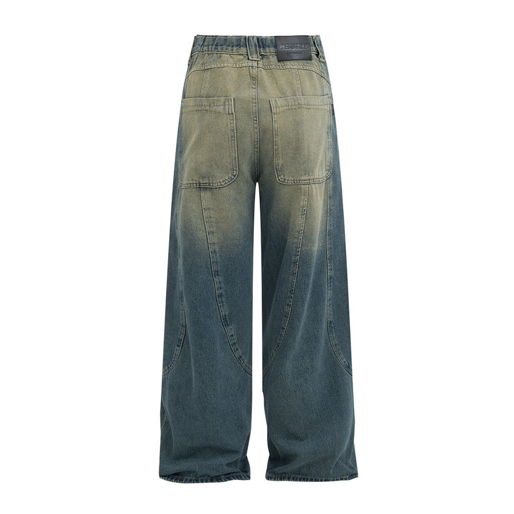 SATC PROJECT New Patchwork Deconstructed Washed Denim Pants