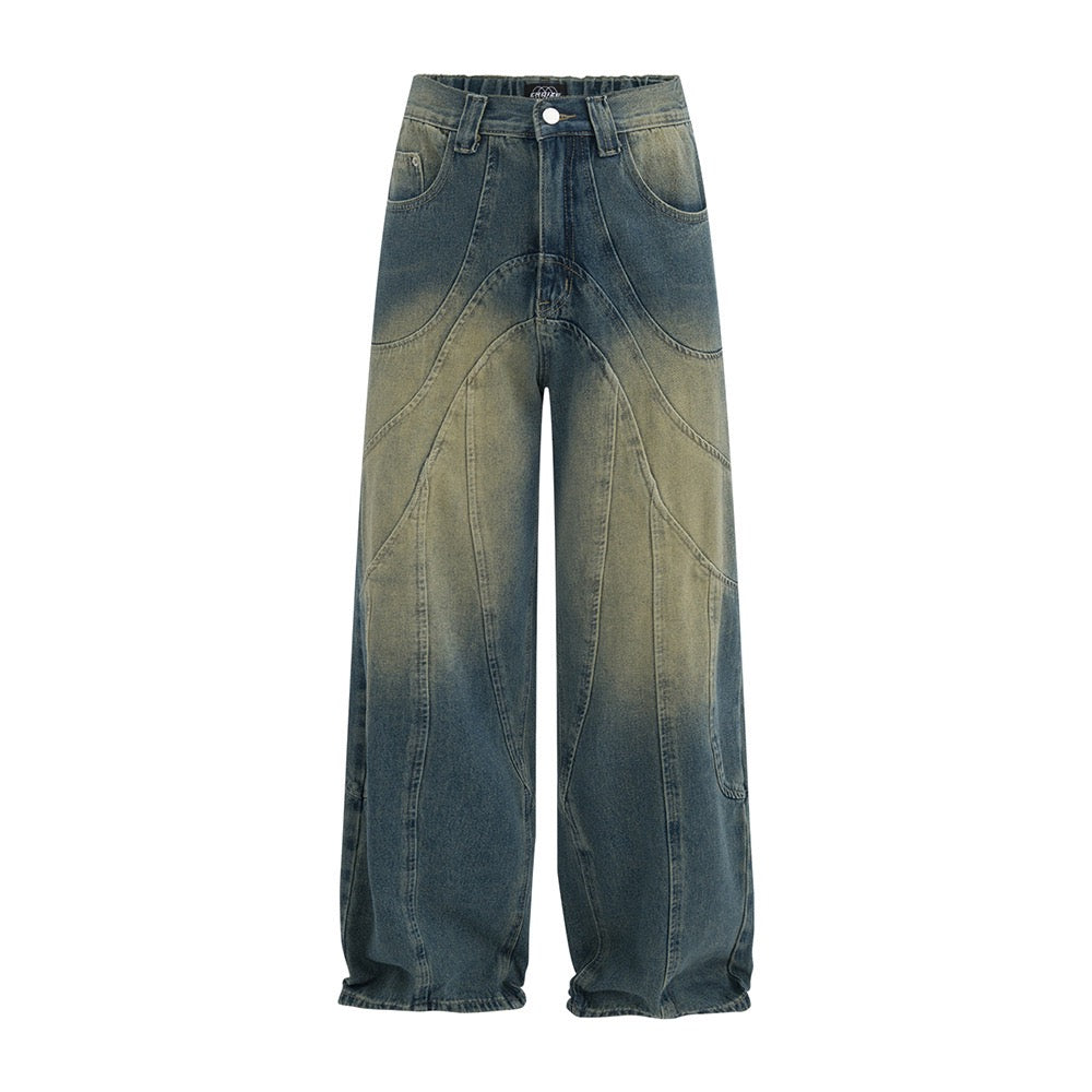 SATC PROJECT New Patchwork Deconstructed Washed Denim Pants