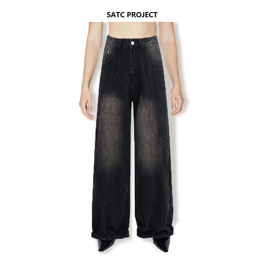 SATC PROJECT New Patchwork Deconstructed Washed Denim Pants