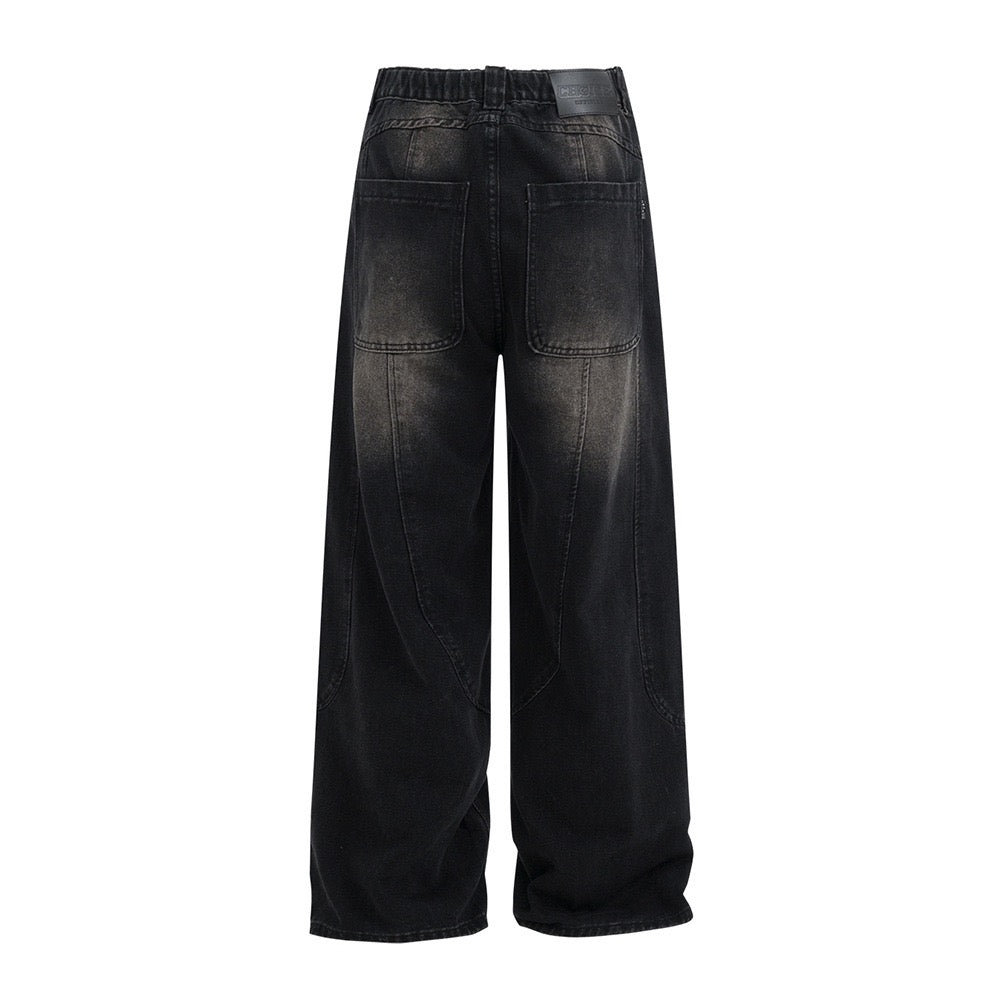 SATC PROJECT New Patchwork Deconstructed Washed Denim Pants