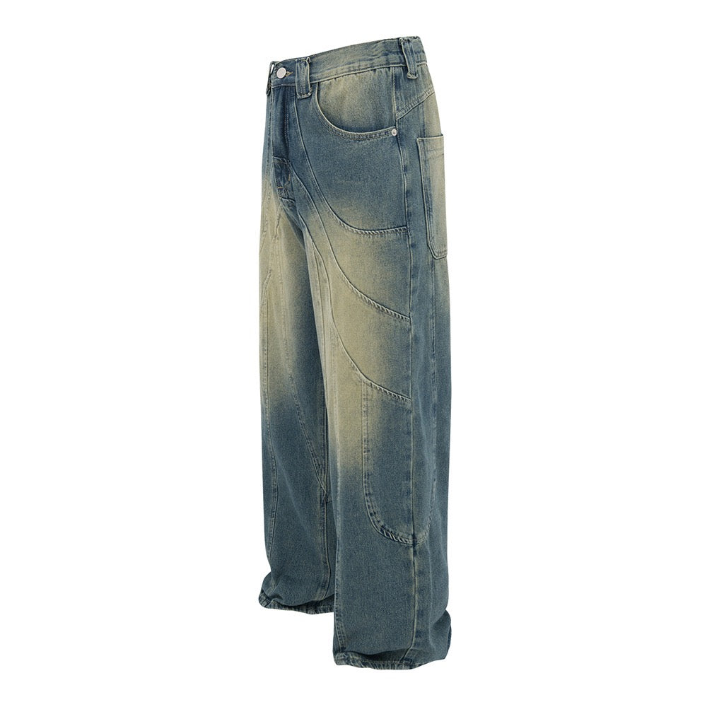 SATC PROJECT New Patchwork Deconstructed Washed Denim Pants