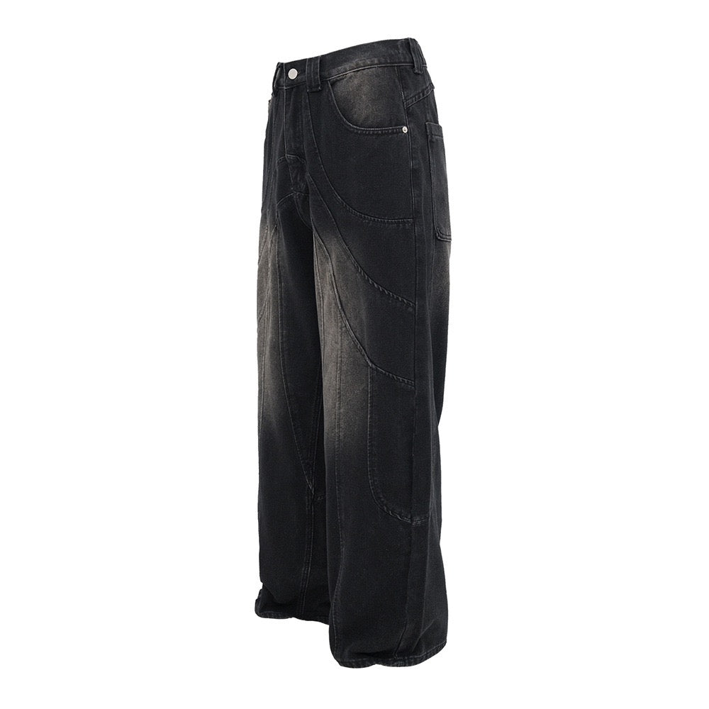 SATC PROJECT New Patchwork Deconstructed Washed Denim Pants