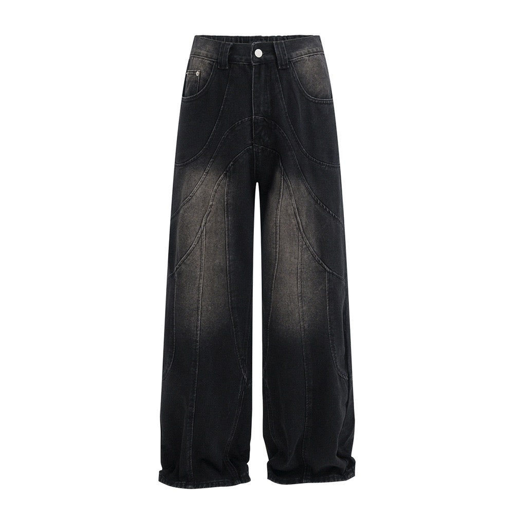 SATC PROJECT New Patchwork Deconstructed Washed Denim Pants