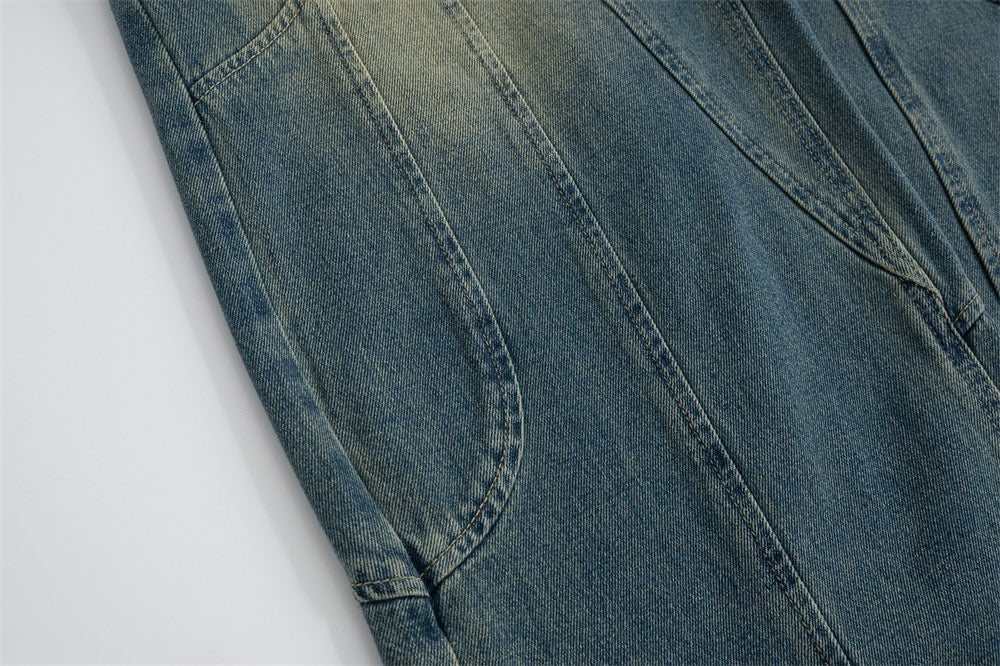 SATC PROJECT New Patchwork Deconstructed Washed Denim Pants